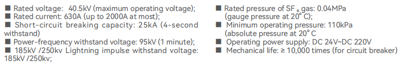 33KV 40.5KV technical parameters